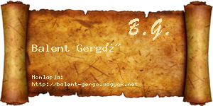 Balent Gergő névjegykártya